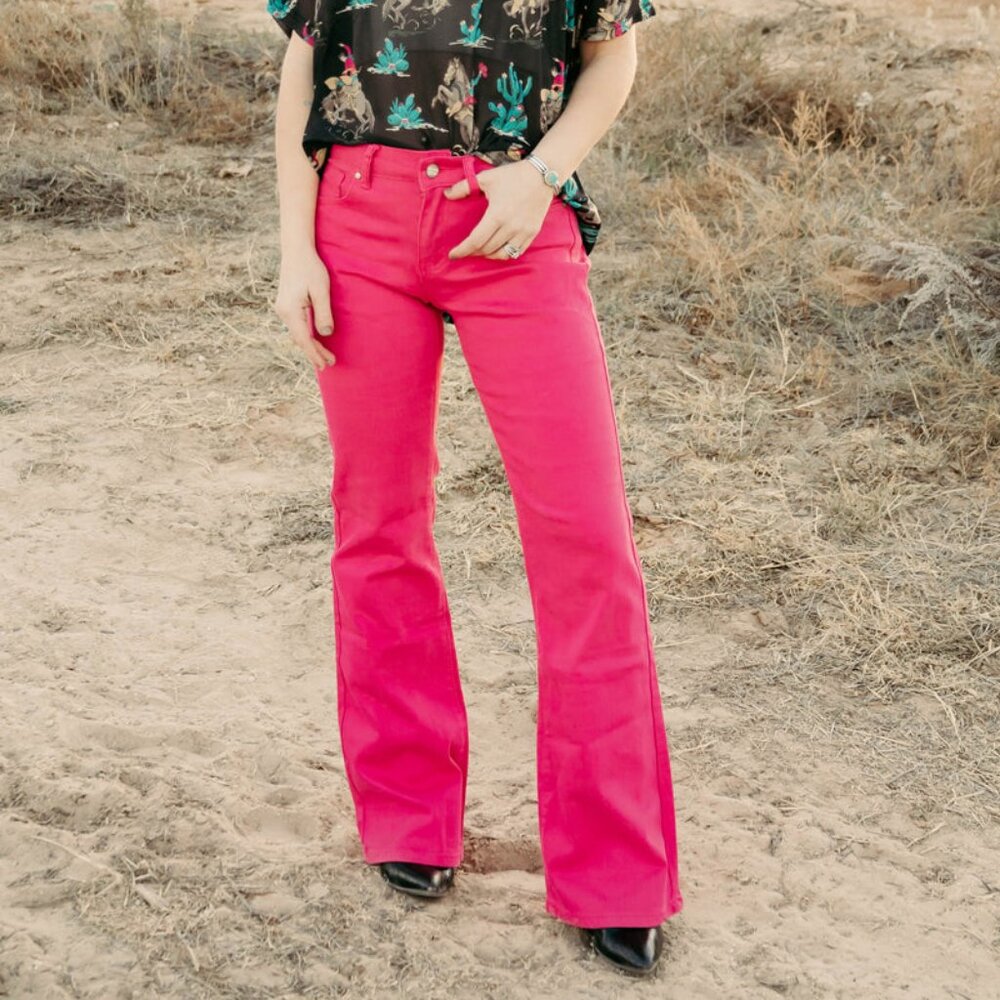 WALKING WEST DENIM PINK LONG JEANS